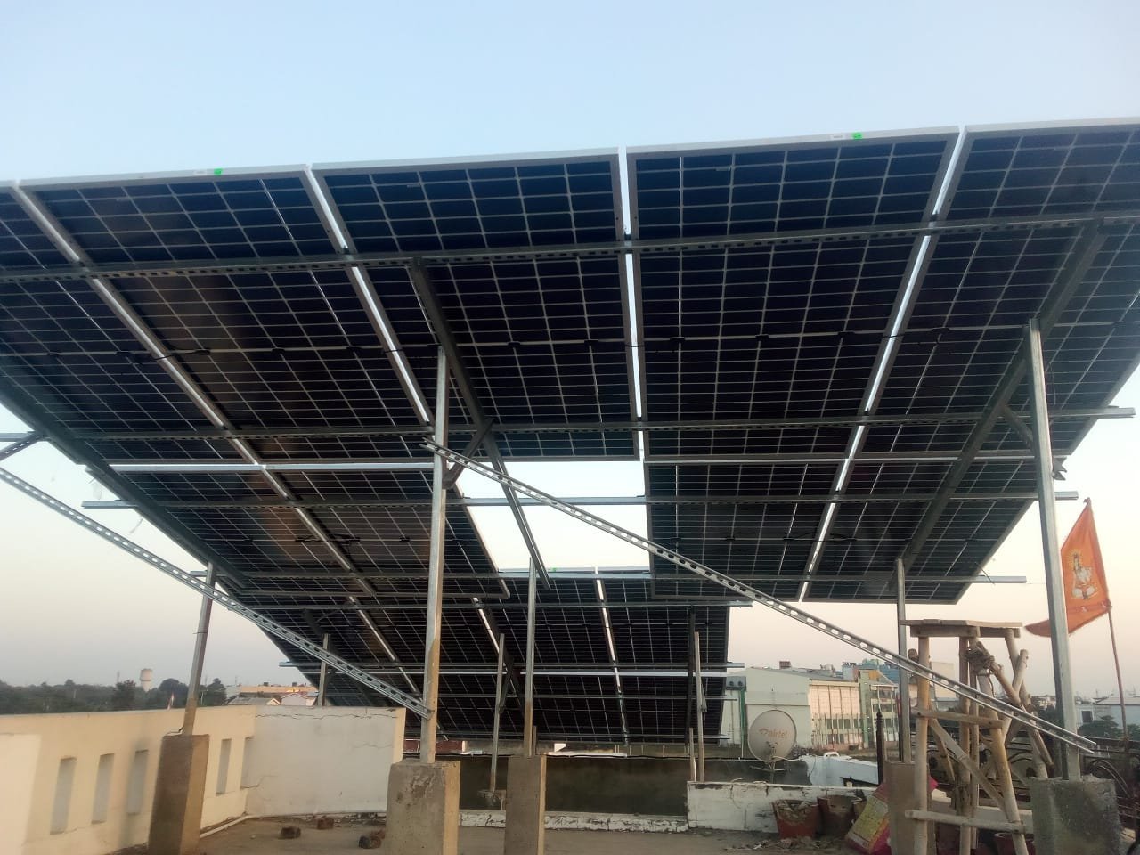 High-efficiency solar panels installed on a rooftop